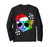 Funny Colorful Rainbow DJ Music Kitty Cat Santa Christmas Long Sleeve T-Shirt