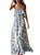 ZMPSIISA Women's Summer Off The Shoulder Maxi Dress Ruffle Strapless Blue White Porcelain Boho Casual Loose Long Dress(A-Blue Porcelain,Medium)