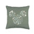 Disney Mickey Mouse Icon Spring Flowers Sage Green Throw Pillow, 16x16, Multicolor