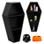 MANNY'S MYSTERIOUS ODDITIES Gothic Coffin Shelf - Includes Coffin Gift Box and Spooky Accessories - Halloween House Decor for Goth Lovers (Black)