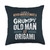 Grumpy Old Man at Origami Funny Dad Gifts Throw Pillow