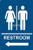 ADA Directional Restroom Sign with Arrow (Right - Left) 6"x9" (Left, Blue)
