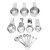 Set, Measuring Cups Set Stainless Steel Stackable Multifunctional Metal Nesting Measuring Cups Set with Easy to Read for Kitchen Tools for Kitchen Tools, Set of 14 CupsMeasuring