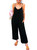 Happy Sailed Womens Plus Size Wide Leg Pockets Jumpsuits Lounge Outfit Casual Sleeveless Long Pants Rompers Overalls Black 2XL