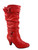 Forever Link Maggie-39 Women's Fashion Low Heel Zipper Slouchy Mid-Calf Boots Shoes (8 B(M) US, Red)