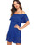 Floerns Women's Off Shoulder Ruffle Loose Tunic Shift Dress Royal Blue M