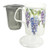 Roy Kirkham Wisteria Flower Tea Mug with Infuser and Lid Bone China