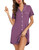 Samring Women's Nightshirt Short Sleeve Button Down Nightgown V-Neck Sleepwear Pajama Dress Fuchsia M Samring Women's Nightshirt Short Sleeve Button Down Nightgown V-Neck Sleepwear Pajama Dress Fuchsia M