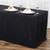 LinenTablecloth 6 ft. Fitted Polyester Tablecloth Black (Pack of 2)