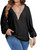 Eytino Plus Size Tops for Women Dressy Casual V Neck Lantern Long Sleeve Tunic Blouses Work Shirts,2X Black