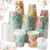 Chuangdi 120 Pack 9 oz Vintage Floral Tea Cups with Lids Vintage Floral Party Coffee Cups Paper Tea Cups Bulk Disposable Coffee Cups for Tea Party Bridal Wedding Baby Shower, 6 Styles
