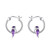 Owl Hoop Earrings 925 Sterling Silver Purple Owl Jewelry Gift for Women Teen Girls Cute Animal Huggie Earrings