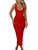 BEAGIMEG Women's Sexy Ruched Sleeveless Deep V Elegant Cocktail Evening Party Maxi Dress red