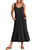 ANRABESS Black Women's Casual Summer Sleeveless Sundress Swing Beach Cover Up Tiered Comfy Flowy Tank Maxi Shirt Long Dress Spring Break Outfits 1325heise-S