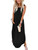 INKOFF Women's Casual Sundress Long Dress Sleeveless Loose Split Maxi Dresses Summer Beach Dress with Pockets S Black