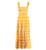 kinstell Women's Summer Boho Spaghetti Strap Square Neck Ruffle Casual Flowy Long Dress Beach Swing Party Maxi Dress Yellow Plaid