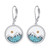 YFN Turquoise Mountain Earrings Sterling Silver Mustard Seed Drop Earrings Mountain Jewelry Gift for Skiers, Hikers, Campers, Climbers and Nature Lovers