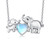 Cuoka Mom Baby Elephant Necklace 925 Sterling Silver Moonstone Elephant Pendant Necklace,Animal Mothers Daughter Elephant Necklace Jewelry Birthday Gifts for Women Daughter Mom Wife