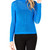 Bar III Women Perforated Pullover Turtleneck Sweater Beacon Polyester Blue XS