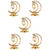 Uonlytech 5pcs Candlestick Votive Candle Holder Moon Pillar Candle Stand Eid Mubarak Candle Holder Ramadan Candle Stand Candle Table Centerpiece Dinner Party Muslim Tea Candle Metal