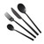 ONUIFIKE Silverware Set, 4/16/24/32 Pieces Matte Stainless Steel Knife, Fork And Spoon Tableware Set Hotel Home Eating Spoon Knife, Fork And Spoon Set, Cutlery Flatware Set (Color : Black, Size : 4