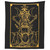The Goddess Hecate Tarot Card Tapestry (Black & Gold) - Triple Moon Goddess of Witchcraft Hekate Wheel Pagan Witch Wall Hanging (59" x 51")