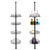 Shower Caddy Corner Tension Pole, Corner Shower Organizer, Standing Shower Caddy Corner, 4-Tier Adjustable Shelves with Tension Pole 27 to 108 Inch (TP001)