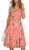 Drimmaks Women's Summer Coral Dress Florals Buttons Down Ruched Sweetheart Neck Sleeveless Midi Sundress (044-Coral Floral, M)