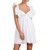 hibshaby Ruffle Sexy Deep V Neck Backless Lace Up Babydoll Summer Short Mini Dresses White L