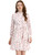 Allegra K Women's Mock Neck Floral Flare Long Sleeve A-line Tie Waist Dress Medium White