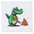 3dRose Cute Cool Colorful Alligator Using Leaf Blower Blower Fall... - Quilt Squares (qs-385343-8)