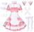 Anime French Maid Lolita Fancy Queen Princess Dress Cosplay Costume Furry Cat Ear Gloves Socks set?Pink 4XL?