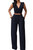 Pink Queen Women's Casual V Neck Long Pants Club Jumpsuits Rompers 2XL Black