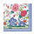 Caspari Floral Porcelain Luncheon Napkins - 20 Per Package - 4 Packages