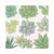 Caspari Succulents Paper Luncheon Napkins - 80 Count