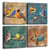 Mofutinpo Bird Canvas Wall Art for Bedroom 12" x 12" 4 Pieces Animal Picture Framed Artwork Vintage Prints Ready to Hang for Home Bathroom Kitchen Office Decoration