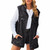 Anzber Women's Denim Vest Oversized Casual Classic Sleeveless Button Denim Jacket,Black,L