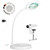HITTI 10X Magnifying Glass with Light and Stand, 2- in- 1 Flexible Gooseneck Magnifying Desk Lamp & Clamp, 3 Modes Dimmable Hands Free LED Lighted Magnifier for Close Workbench Crafts - White