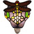 Bieye L10931 Tiffany Style Stained Glass Dragonfly Wall Lamp with Plug-in Night Light Socket for Home Decor