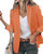 Newffr 2023 Womens Blazers Casual Long Sleeve Open Front Lapel Collar Work Office Jacket Summer Outwear Orange