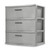 3 Drawer Wide Plastic Weave Tower with Pull Handles,Decorative Storage Drawers for Bedroom, Closet, Office, Cement, 1-Pack