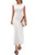 MEROKEETY Women's Cap Sleeve Rib Knit Maxi Dress Crew Neck Slim Fit Bodycon Summer Sweater Dresses, White, S