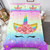 SIRDO Unicorn Bedding Twin for Girls, Colorful Rainbow Comforter Set with Pink Unicorn Bedding Comforter, Cute Bed Set for Kids Teens, Ultra Soft and Fluffy