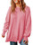 SHEWIN Sweatshirt for Women Loose Fit Casual Long Sleeve Lightweight Pullover Tops Loose Crewneck Sweatshirts Fall Outfits Women Trendy,US 8-10(M),Pink