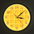 Geek Alerts Cartoon Round Waffle Wall Clock with Voice Control LED Night Light Silent Movement Bakery Sign Dessert Wall Art Kitchen Decor Hanging Metal Frame Wall Watch