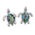 Sterling Silver Abalone Shell Turtle Stud Earrings