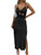 LYANER Women's Tie Knot Cut Out Side Split Hem Sleeveless Knit Bodycon Maxi Dress Black X-Large