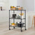 HKLGorg 3-Tier Wire Shelving with Wheels, Heavy Duty Wire Shelving Unit Garage Organizer Shelf Storage Shelf Rolling Organizer Cart with Adjustable Shelf Metal Shelf for Garage Bathroom, Black