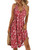 HUHOT Summer Dresses for Women 2024 Sun Dress for Beach Vacation Easter Spring Casual Halter Neck Sleeveless Halter Dresses for Women Floral Red