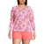 Lands' End Womens Long Sleeve Swim Tee Rash Guard Wood Lily Multi Floral Paisley Long Torso Plus 2X